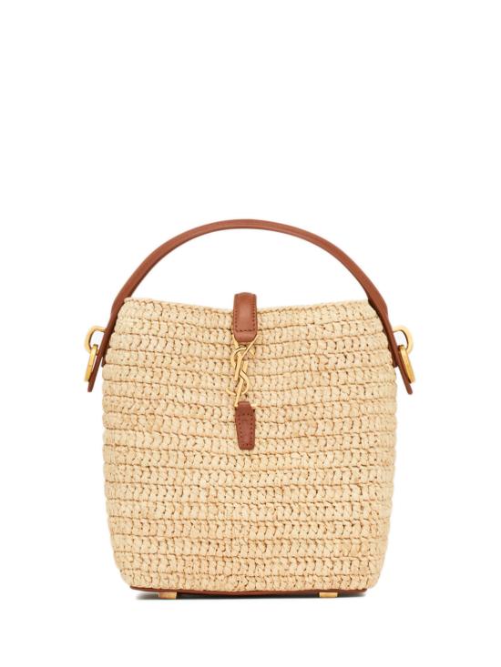 26SS 생로랑 르 37 미니 라피아 버킷백 765870GAAFC 2080 BEIGE O TAN