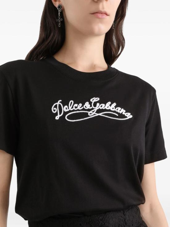 26SS 돌체앤가바나 자수 저지 티셔츠 F8V42Z GDDL1N0000 BLACK - DOLCE & GABBANA