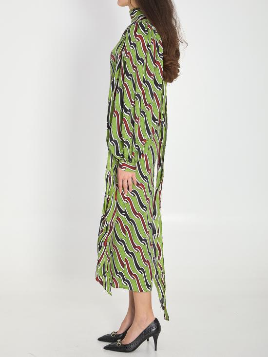 26SS 구찌 프린트 실크 드레스 858170ZAUNV 3010 GREEN - GUCCI