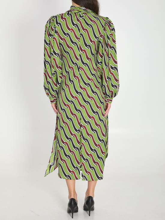 26SS 구찌 프린트 실크 드레스 858170ZAUNV 3010 GREEN - GUCCI
