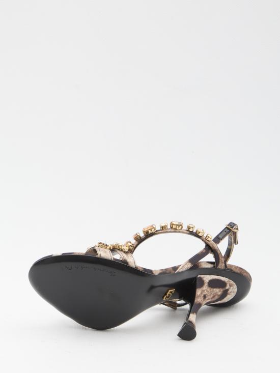 26SS 돌체앤가바나 레오파드 프린트 새틴 뮬 CR1930A0079 HY13M BROWN - DOLCE & GABBANA