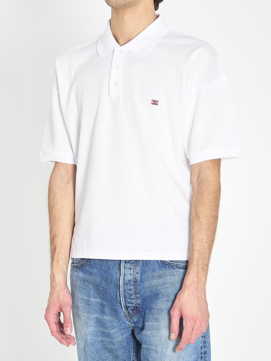 26SS 셀린느 피케 코튼 저지 폴로 셔츠 RX0EV2L55 GDJ2 WHITE - CELINE