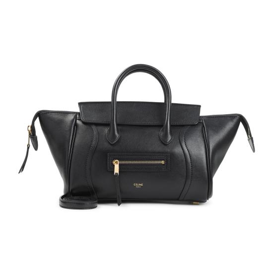 26SS 셀린느 스몰 뉴 러기지백 서플 샤이니 램스킨 124213GW2 38NO BLACK - CELINE