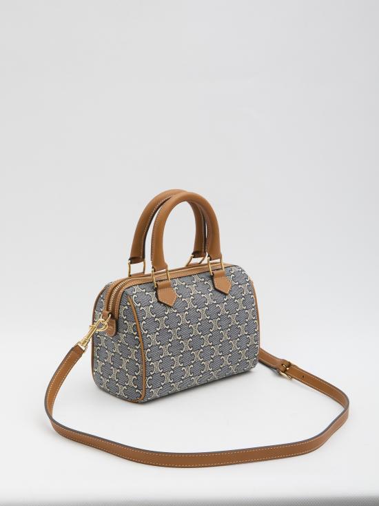 26SS 셀린느 트리옹프 자카드 앤 카프스킨 스몰 보스턴백 113772U29 07PM BEIGE - CELINE