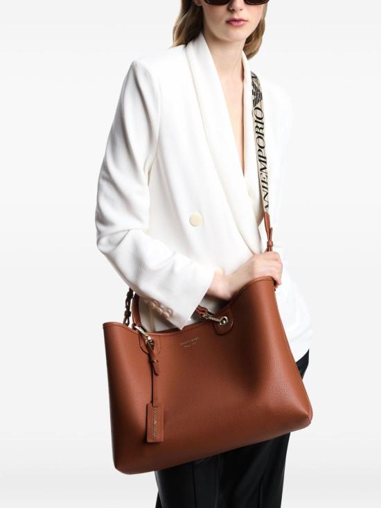 26SS 엠포리오 아르마니 MYEA 미디엄 쇼퍼백 EW000360AF12103M6030 LEATHER BROWN - EMPORIO ARMANI