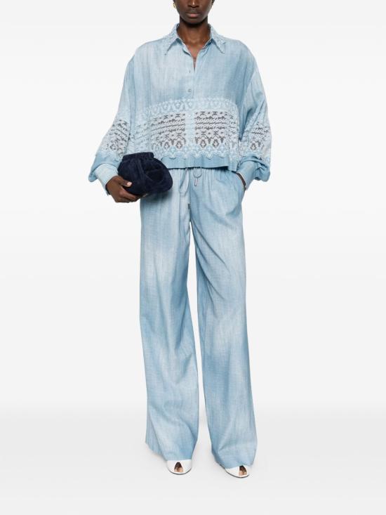 26SS 에르마노 설비노 스트레이트 팬츠 D482P355EMYS4217 CLEAR BLUE - ERMANNO SCERVINO