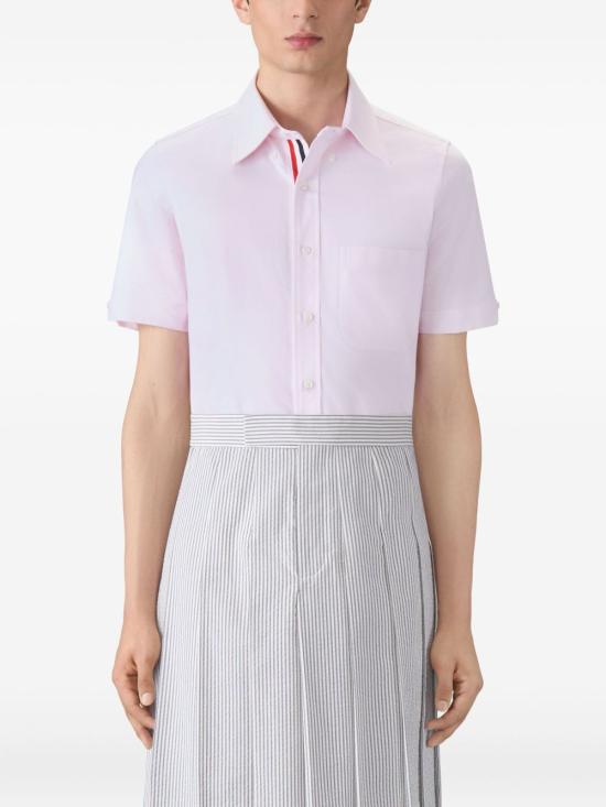 26SS 톰브라운 옥스포드 숏 슬리브 셔츠 MWS239EF0313680 PINK - THOM BROWNE
