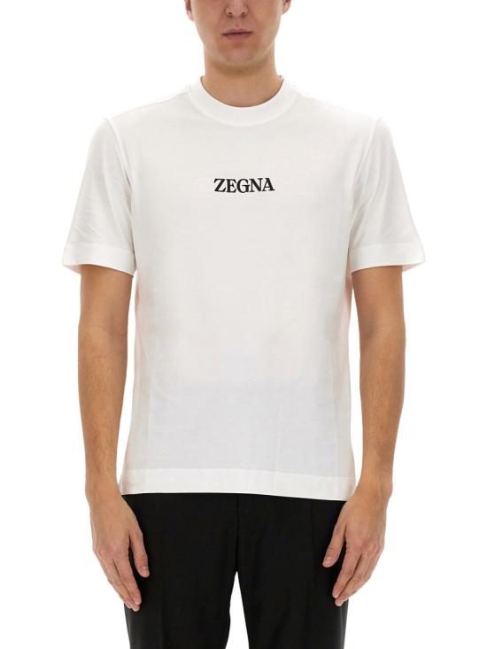 25FW 에르메네질도제냐 반팔 티셔츠 E7364 A777N01 WHITE - ERMENEGILDO ZEGNA