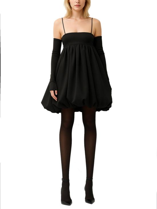 26SS 로테이트 바이 크리스텐슨 미디 원피스 114947100 BCR1677100 BLACK - ROTATE BY BIRGERCHRISTENSEN