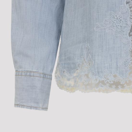 26SS 에르마노 설비노 셔츠 D482K405APTZD 44115 BLUE - ERMANNO SCERVINO