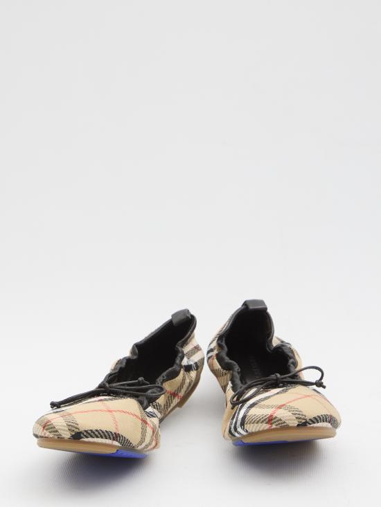 26SS 버버리 체크 레더 폰 발레리나 8121103 B9368 BEIGE - BURBERRY
