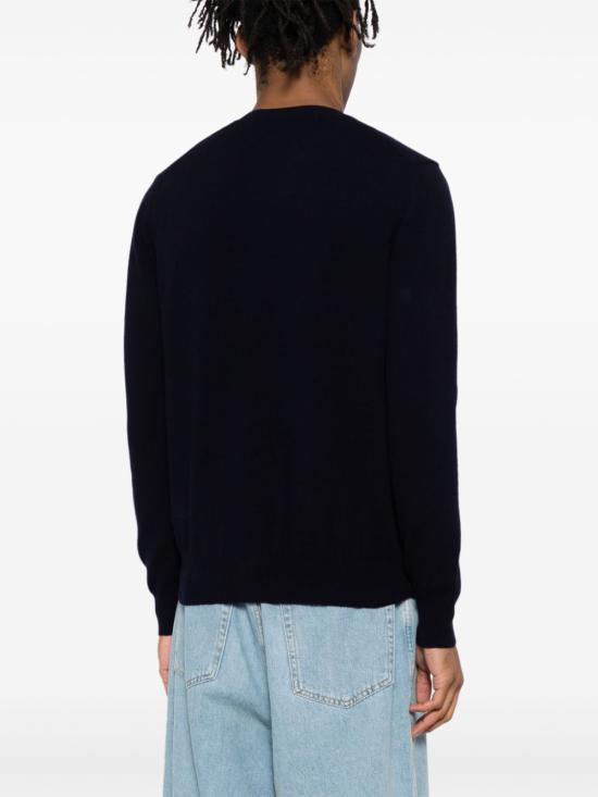 25FW 꼼데가르송 플레이 레드 하트 니트 가디건 AXN0072 BLUE - COMME DES GARCONS