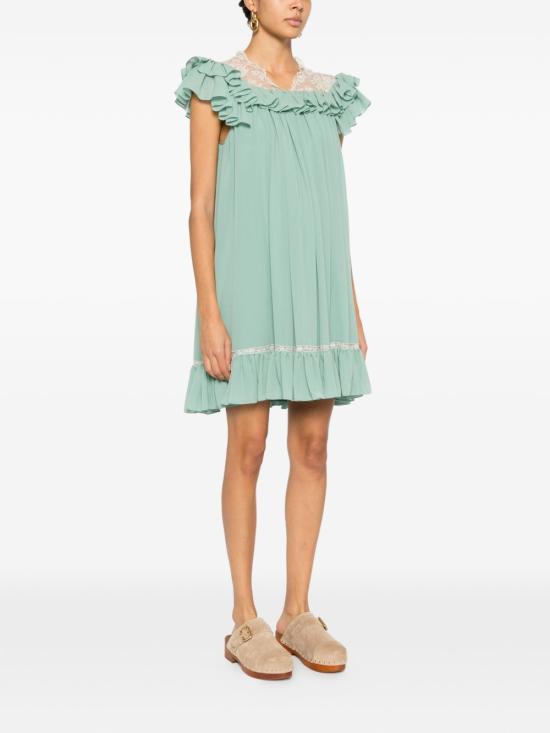 26SS 끌로에 미디 원피스 CH26SRO7500234F GREEN - CHLOE