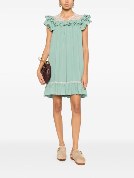 26SS 끌로에 미디 원피스 CH26SRO7500234F GREEN - CHLOE
