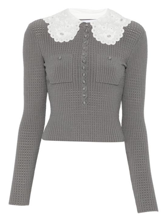 26SS 셀프 포트레이트 스웨터 RS26106TAGRGREY