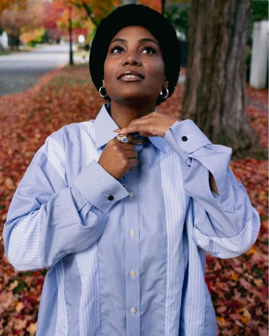  PROCHE 블라우스 프로셰 리워크드 남성복 셔츠 옵션 D 탑 - OTHER BRANDS