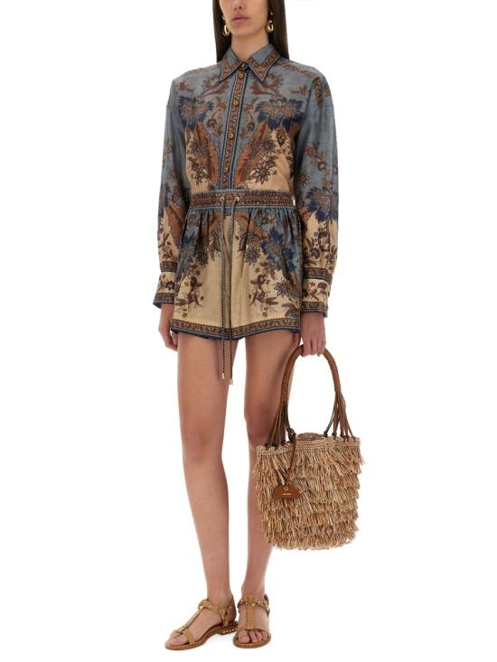 25FW 짐머만 블라우스 3498TSS253 BLCMINFLO BLUE - ZIMMERMANN