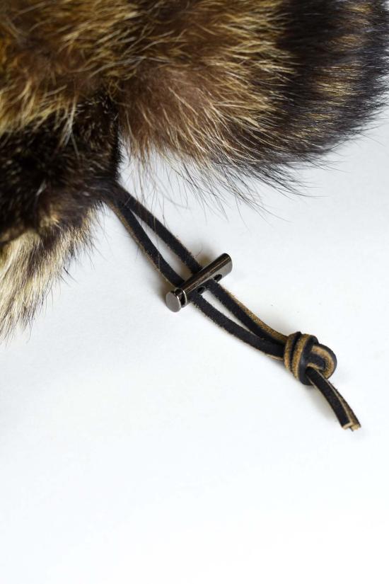  Sekanson 모자 세칸슨 전통 너구리 가죽 밴드  (진한 갈색) - OTHER BRANDS