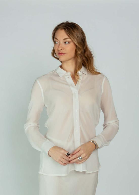  브라조 트리콧 블라우스 Brazeau 트리코 릴 프린스  시폰