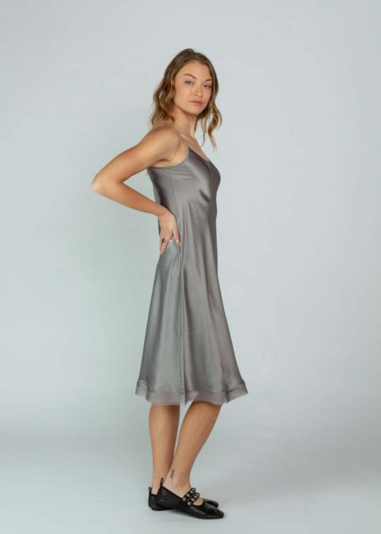  Brazeau Tricot 라운지 웨어 브라조 트리코 클래식 슬립 오간자 드레스 그레이 - OTHER BRANDS