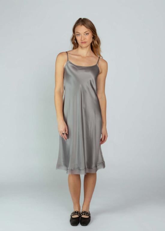  브라조 트리콧 라운지 웨어 브라조 트리코 클래식 슬립 오간자 드레스 그레이