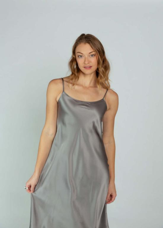  Brazeau Tricot 라운지 웨어 브라조 트리코 클래식 슬립 오간자 드레스 그레이 - OTHER BRANDS