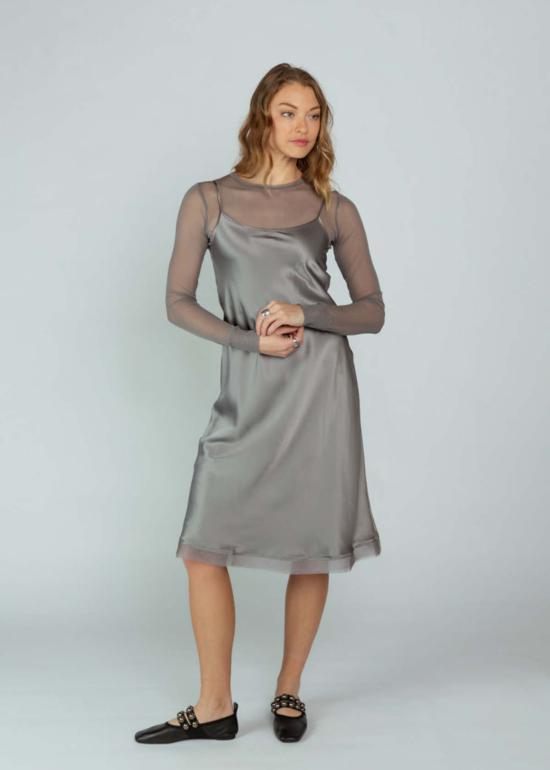  Brazeau Tricot 라운지 웨어 브라조 트리코 클래식 슬립 오간자 드레스 그레이 - OTHER BRANDS