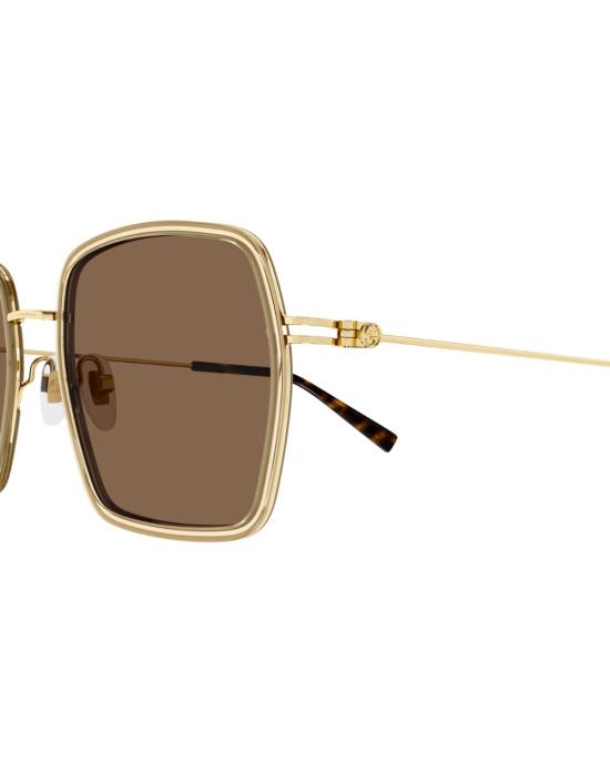  구찌 안경 스퀘어 메탈 선글라스 골드/브라운 - GUCCI