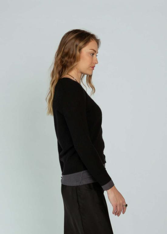  브라조 트리콧 가디건 브라조 트리코 로얄 밀란 카디건 블랙 - BRAZEAU TRICOT