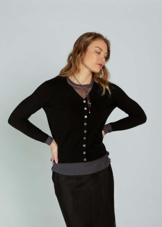  브라조 트리콧 가디건 브라조 트리코 로얄 밀란 카디건 블랙 - BRAZEAU TRICOT