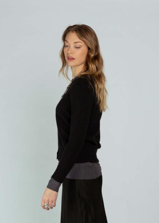  브라조 트리콧 가디건 브라조 트리코 로얄 밀란 카디건 블랙 - BRAZEAU TRICOT