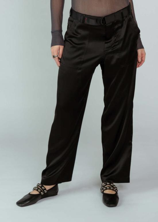  Brazeau Tricot 스트레이트 팬츠 브라조 트리코 실크 유틸리티 팬츠 블랙 - OTHER BRANDS