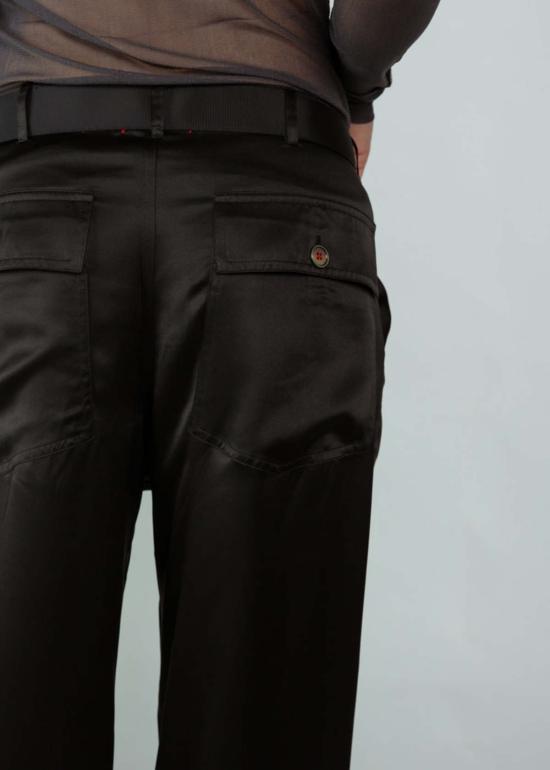  Brazeau Tricot 스트레이트 팬츠 브라조 트리코 실크 유틸리티 팬츠 블랙 - OTHER BRANDS