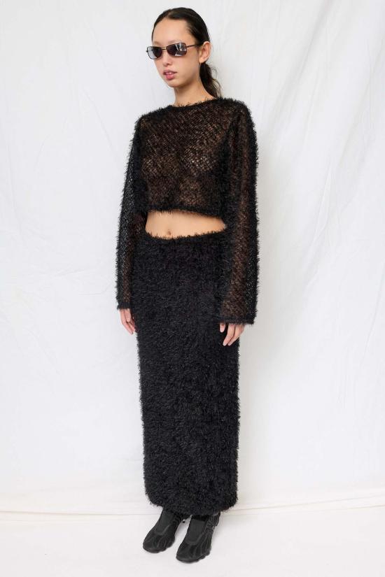  어셈블리 뉴욕 롱 스커트 어셈블리 블랙 페더 맥시 스커트 - ASSEMBLY NEW YORK