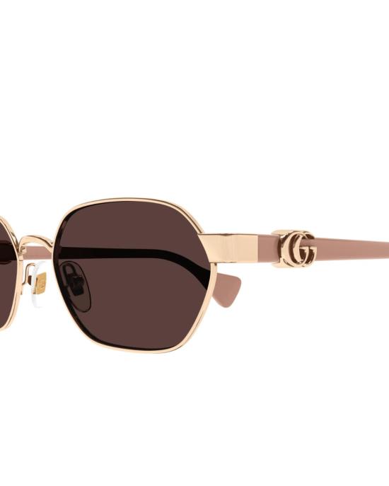  구찌 안경 육각형 금속 선글라스 골드/핑크 - GUCCI