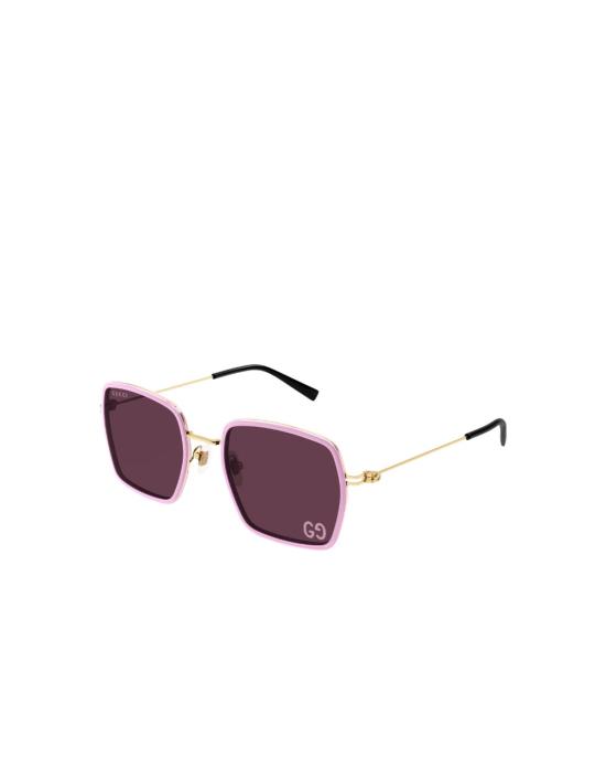  구찌 안경 스퀘어 로고 선글라스 골드/핑크