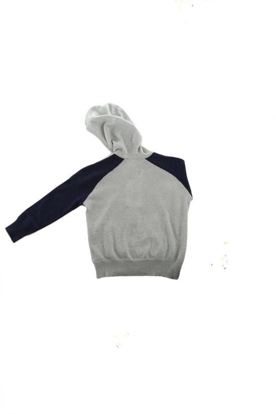  [키즈] 블루&크림 풀오버 아동용  캐시미어 지퍼 후드티 실버/네이비 - BLUE&CREAM