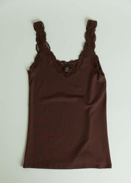  온리 하츠 민소매 티셔츠 Only Hearts Delicious With Lace V넥 탱크탑 카페인