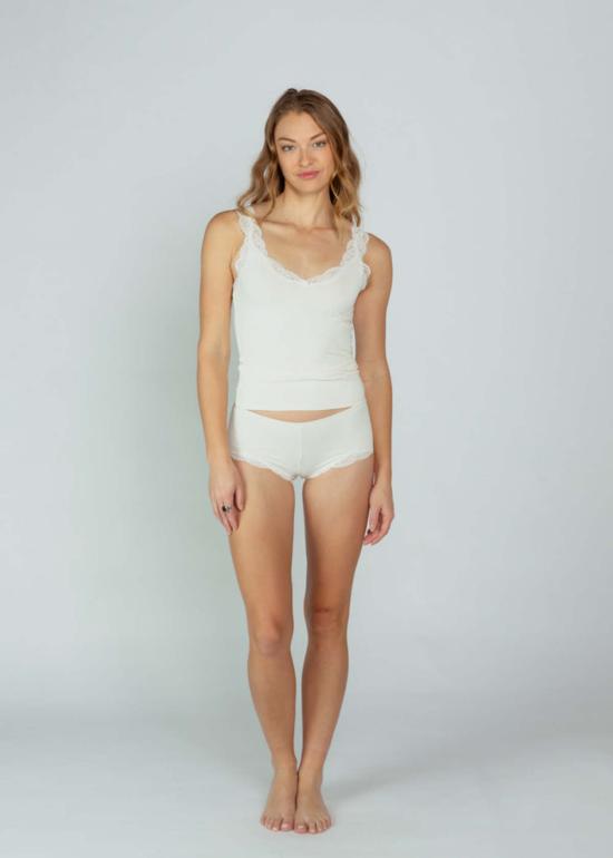  온리 하츠 민소매 티셔츠 Only Hearts Delicious With Lace V넥 탱크탑 카페인 - ONLY HEARTS