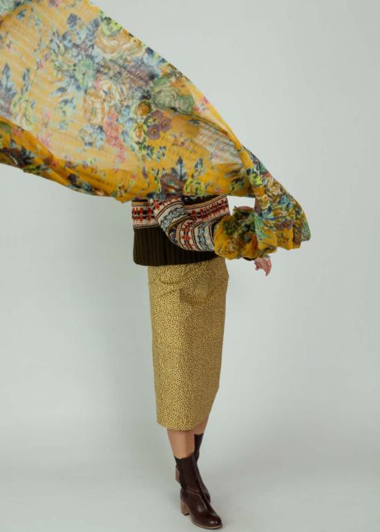  이피스 머플러/스카프 에피스 옐로우 플로럴 울 숄