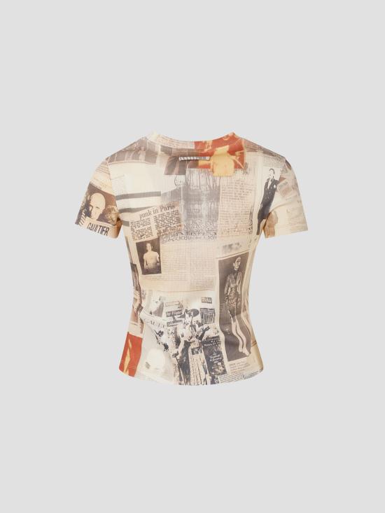 26SS 장 폴 고티에 반팔 티셔츠 2601WTO400J026P 30830 ECRULIGHTGREYRED - JEAN PAUL GAULTIER