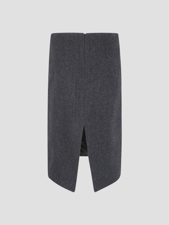 26SS 토템 미디 스커트 261WRB0379FB0562 019 CHARCOAL MELANGE - TOTEME