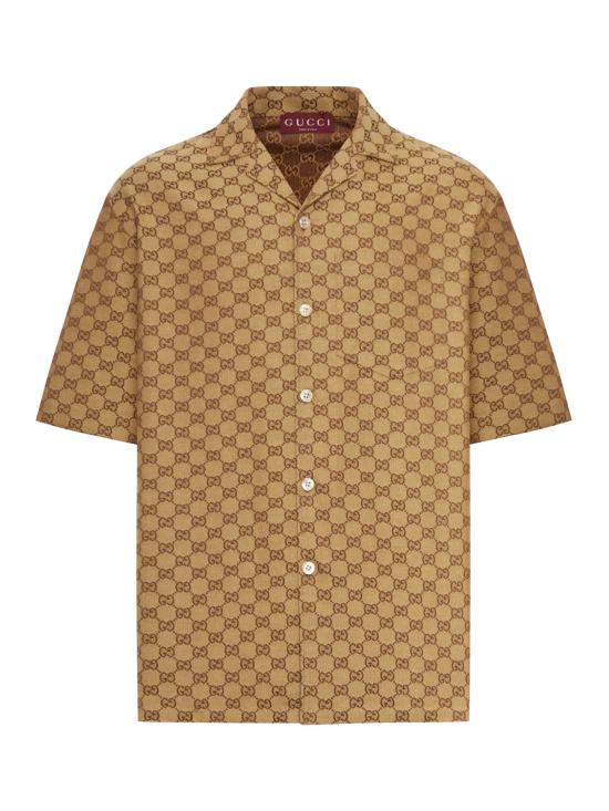 26SS 구찌 반팔 셔츠 742707ZAM7G 2580 CAMEL EBONY