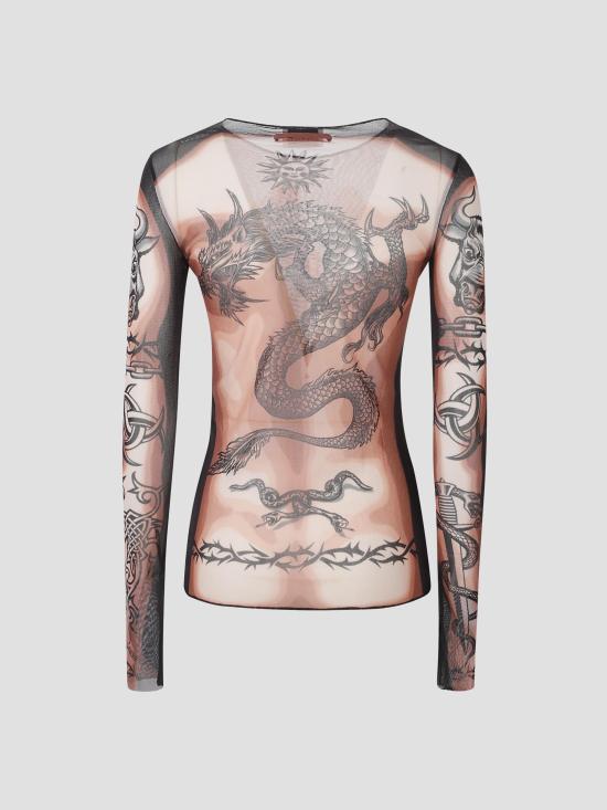 26SS 장 폴 고티에 후드 티셔츠 2601WTO456M026P 636000 000NUDEBROWNBLACK - JEAN PAUL GAULTIER