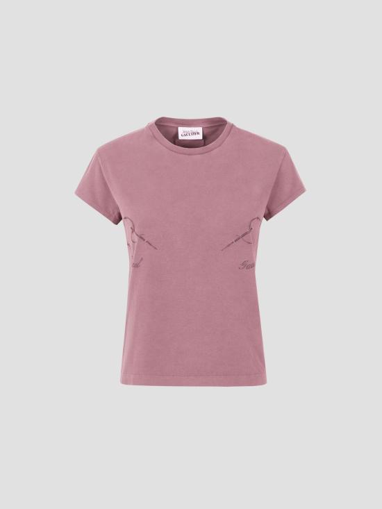 26SS 장 폴 고티에 반팔 티셔츠 2601WTO404J032 28 BURGUNDY