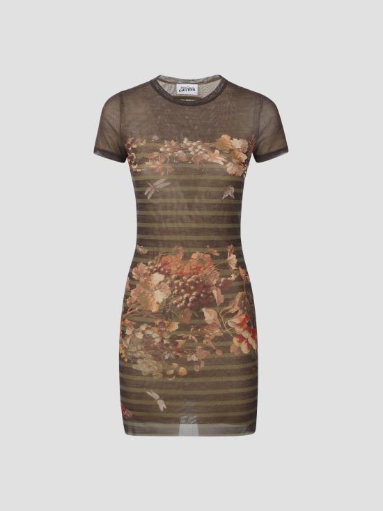 26SS 장 폴 고티에 숏 원피스 2601WDR114M014P 4190 KHAKIMULTICOLOR