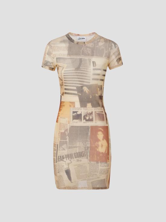 26SS 장 폴 고티에 숏 원피스 2601WDR112M013P 30830 ECRULIGHTGREYRED