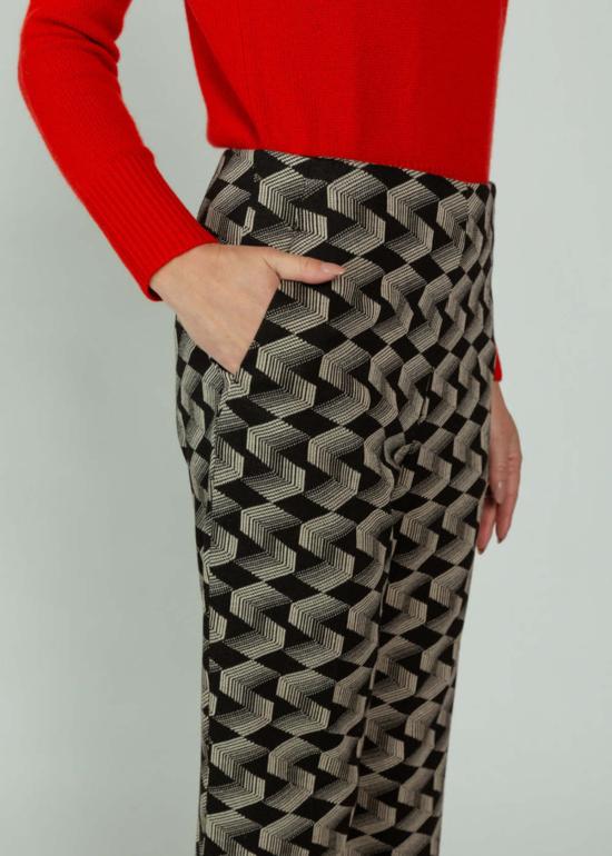  오디 스트레이트 팬츠 저지 자카드 팬츠 제트 블랙 - ODEEH