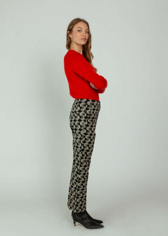  오디 스트레이트 팬츠 저지 자카드 팬츠 제트 블랙 - ODEEH