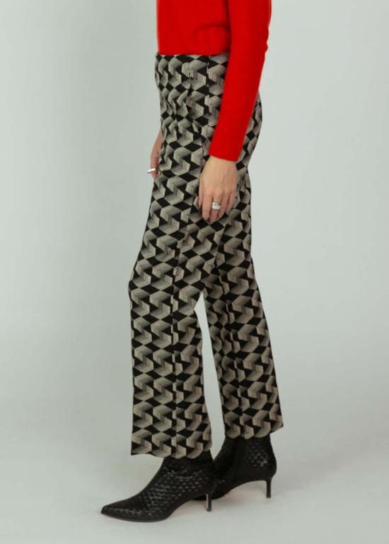  오디 스트레이트 팬츠 저지 자카드 팬츠 제트 블랙 - ODEEH